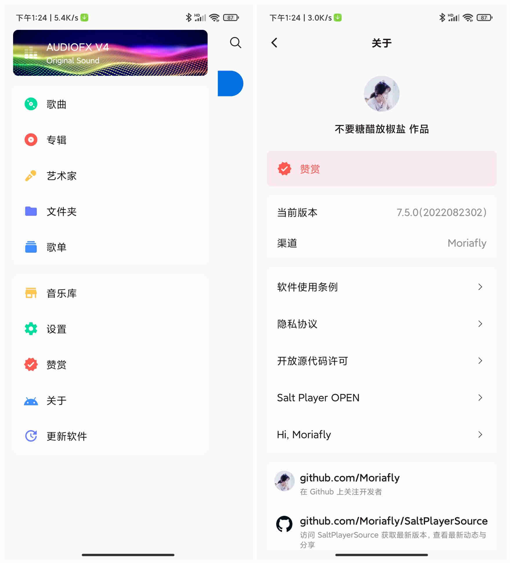 安卓椒盐音乐v10.3.0-alpha04 可悬浮歌词的播放器